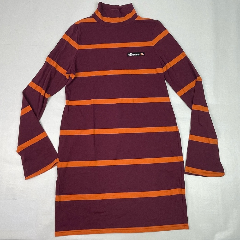 Ellesse Burgundy and Orange Striped Dress